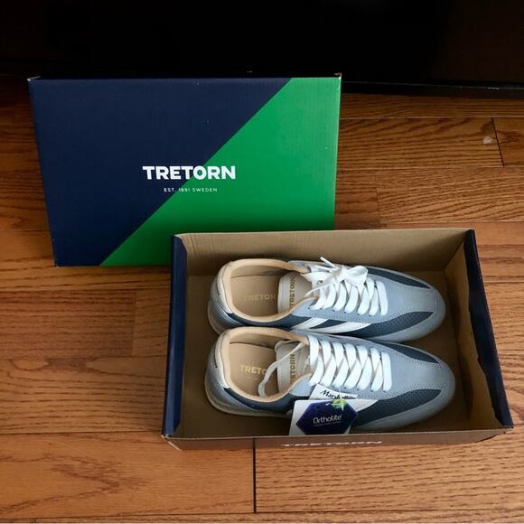 Tretorn Rawlins Sneaker Light Blue and White Sneakers Women\'s Size 8 NWT